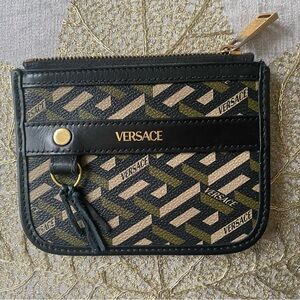 Versace La Greca Signature Leather Pouch